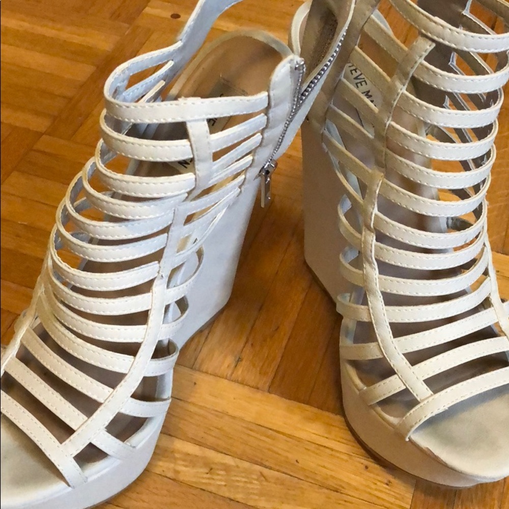 Steve Madden Xpert Wedge Sandal 11 Creme Nude